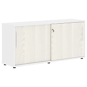 Шкаф низкий с дверьми купе ELC 1643 Ясень Траун/Белый/Белый 1606х430х750 EDIS
