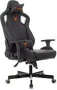 Кресло игровое Knight Outrider черный ромбик эко.кожа с подголов. крестов. металл