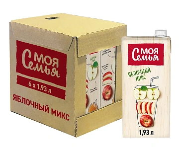 Напиток сокосодержащий Моя семья Яблочный микс, 1.93л