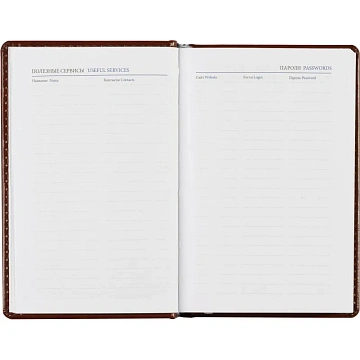 Ежедневник недатированный коричневый,А6,100x150, 320стр,Agenda