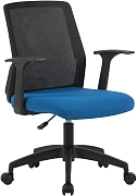 Кресло Cactus CS-MC222-BKBL черный сиденье темно-синий сетка/ткань низк.спин. крестов. пластик пласт
