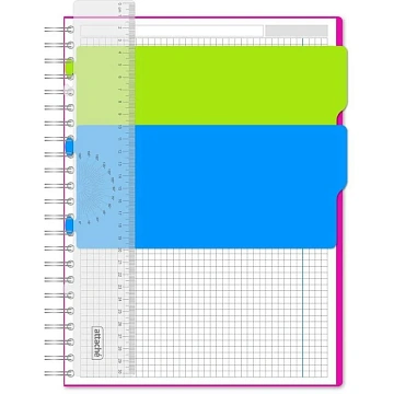 Бизнес-тетрадь А4,140 л,пласт обл, с разд,спир,ATTACHE FANTASY,розов