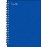 Бизнес-тетрадь А4,120л,гребень,обл.пластик,клетка, Attache Plastic, синий