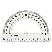 Транспортир 12см, 180° СТАММ, полистирол, прозрачный бесцветный