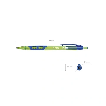 Ручка шариковая автомат. PILOT BPGP-10R-M-L резин.манжет.син 0,25мм