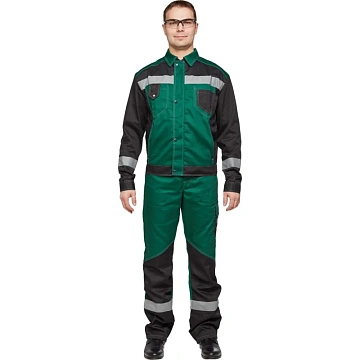 Костюм летний муж л21-КПК зел/чер(р.64-66) 170-176 (серия Л)