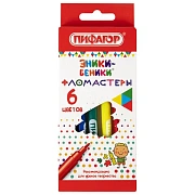 Фломастеры ПИФАГОР 'ЭНИКИ-БЕНИКИ', 6 цветов, вентилируемый колпачок, 151400