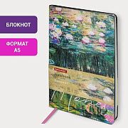 Блокнот А5 (143x210 мм), BRAUBERG VISTA 'Claude Monet', под кожу, гибкий, срез фольга, 80 л., 112058