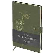 Записная книжка А5 80л., ЛАЙТ, кожзам, Greenwich Line 'Outline. Cotton', с замком, тиснение фольгой
