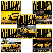 Тетрадь А5 48 л. HATBER скоба, клетка, обложка картон, 'YELLOWsupercar' (5 видов в спайке), 48Т5В1