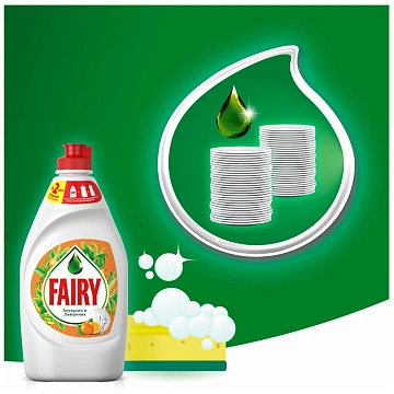Средство для мытья посуды 900 мл, FAIRY (Фейри) 'Апельсин и лимонник', 700415