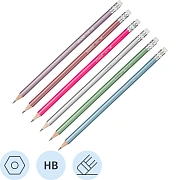 Карандаш чернографитный Attache Silk HB заточ.,с ласт.