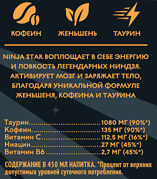 Энергетический напиток Ninja Star Original Cherry, 450мл