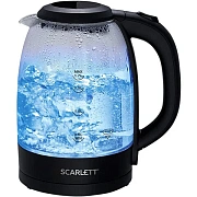 Чайник SCARLETT SC-EK27G11, 1,7 л, 2200 Вт, закрытый нагревательный элемент, стекло, черный