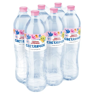 Вода детская Святой Источник Светлячок питьевая негазированная 0+, 1.5л