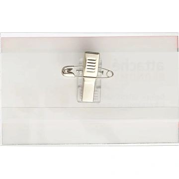 Бейдж 90х55мм Attache Economy, нелинованный металл зажим/булавка,18мкм