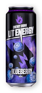 Напиток энергетический Lit Energy черника, 450мл x 12 шт