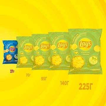 Чипсы Lay's Сметана и зелень, 37г