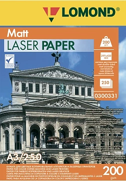 Фотобумага для лазерных принтеров Lomond Ultra DS Matt CLC A3, 250 листов, 200г/м2, белая, матовая, 0300331