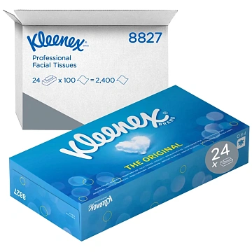 Косметические салфетки Kleenex 100шт, 2 слоя, белые