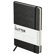 Ежедневник недатированный, А5, 136л., твердый переплет, диз. картон, BG 'Glitter. Black', черный, на