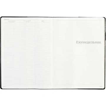 Еженедельник недатированный черный,кожа,A4 64л,Br.V.PROFY 3-098/02