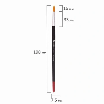 Кисть BRAUBERG, синтетика, круглая, № 5, 200211