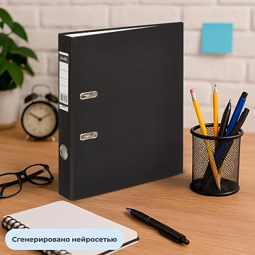 Папка-регистратор ECONOMY, б/мет.уг,50мм,черн, ПБП1,карм.кор