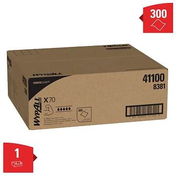 Протирочные салфетки Kimberly-Clark WypAll X70 8381, белые, 300 листов, 1 слой, 37.8 х 42.2см