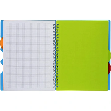 Бизнес-тетрадь AttacheА4,100л,кл,спир,обл.пластик,с разделителями,голубой