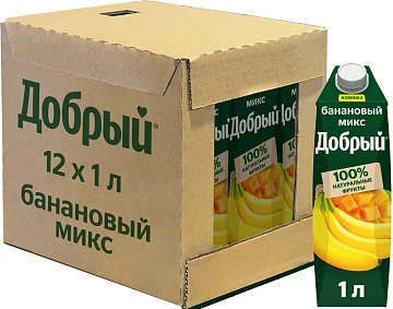 Сокосодержащий напиток Добрый Банановый микс, 1л