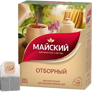 Чай Майский черный Отборный 100пакx2г 724403