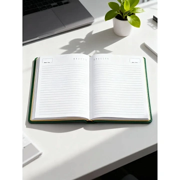 Ежедневник недатированный зеленый, А5, 140x200, 136 л, ATTACHE