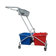 Тележка уборочная Eco-Force 2x20л, без отжима, с держателем мешка и лотком, 22EF/9