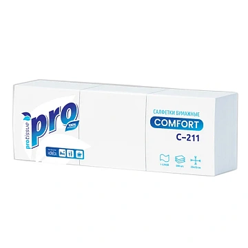 Салфетки бумажные Protissue 1сл 23х23 белые 500шт в уп С211