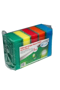 Губка Vclean Макси Супер 9.5х6.5х3см, 5шт/уп