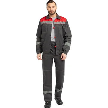 Костюм лет муж (куртка, бр) л20 сер/крас 120-124/182-188 (Арсенал-СП)