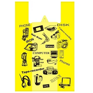 Пакет-майка Артпласт желтый, 43x64см, 50шт/уп