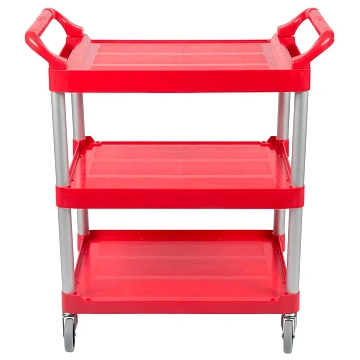 Тележка сервисная Rubbermaid г/п 90.7кг, 3 яруса, открытая, красная, FG342488RED