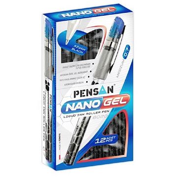 Ручка гелевая неавтомат. PENSAN NANO GEL синяя 0,7мм