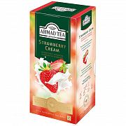 Чай Ahmad Tea 'Strawberry Cream', черный, с аром. клубники со сливками, 25 фольг. пакетиков по 1,5г