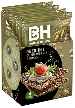 Хлебцы Baker House Скандинавские овсяные, 180г