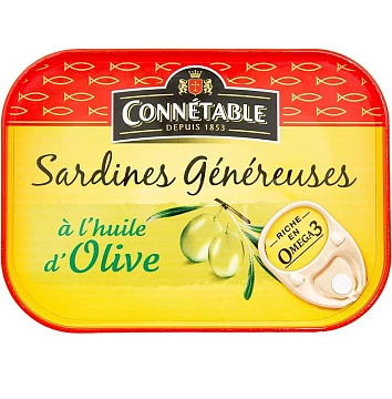 Сардины Connetable Genereuse в оливковом масле, 140г