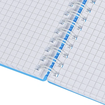 Бизнес-тетрадь А4,120л,гребень,обл.пластик,клетка, Attache Plastic, синий