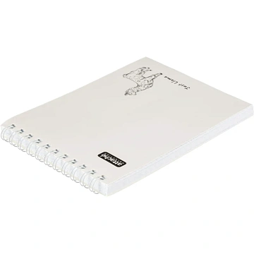 Блокнот А6,80л,кл,греб,карт.обл+УФ-лак Attache Selection LLAMAS белый