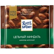 Шоколад RITTER SPORT 'Extra Nut', молочный, с цельным миндалем, 100 г, Германия, 7036