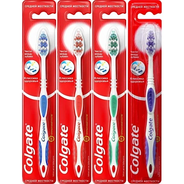 Зубная щетка COLGATE 'Классика здоровья', средней жесткости, 8590232000050