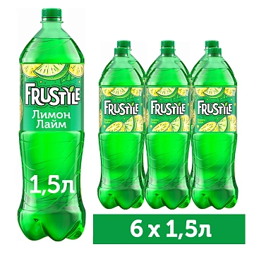 Напиток Frustyle газированный лимон-лайм, 1.5л