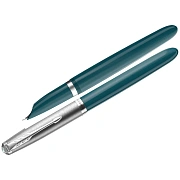 Ручка перьевая Parker '51 Teal Blue CT' черная, 0,8мм, подарочная упаковка