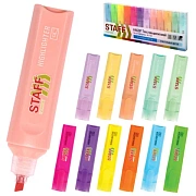 Набор текстовыделителей 12 ЦВЕТОВ, STAFF 'EVERYDAY HL-720', 6 неоновых цветов + 6 пастельных цветов, линия 1-5 мм, 152557
